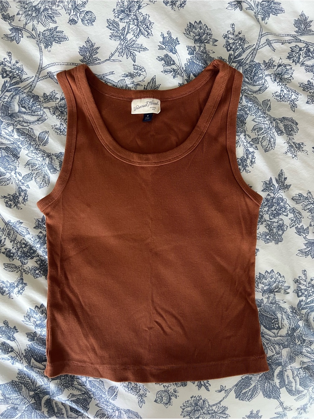 Universal Thread Ribbed Tank Top - Rust Brown